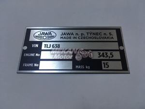 Picture of TYPE PLATE 638 JAWA 350 TS